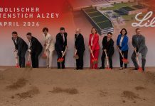 Spatenstich in Alzey von Lilly-Produktionsstätte mit Kanzler, Ministern, Politprominenz und Lilly-Vorstandsvorsitzendem Dave Ricks